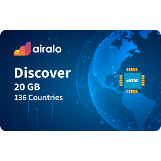 Airalo Discover Global 20GB Data eSIM Airalo Discover Global 20GB Data eSIM