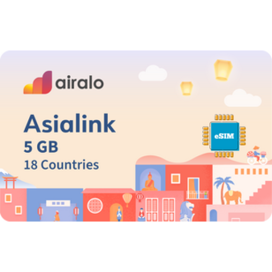 Airalo Asia 5GB Data eSIM Airalo Asia 5GB Data eSIM