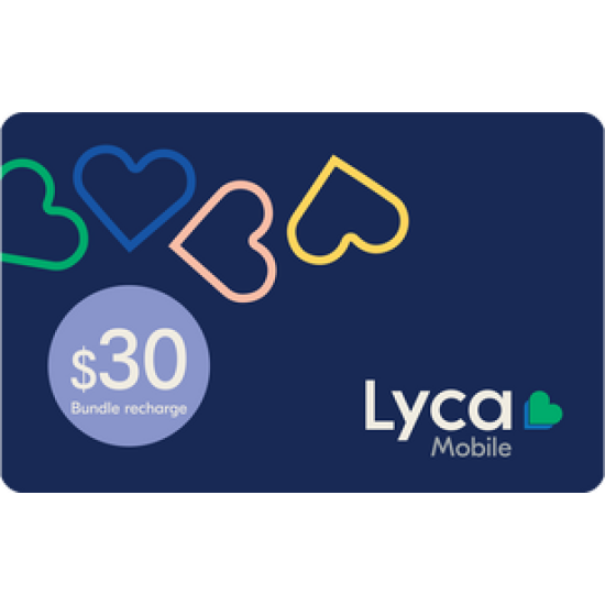 Lyca Mobile Recharge Bundle $30 Lyca Mobile Recharge Bundle $30