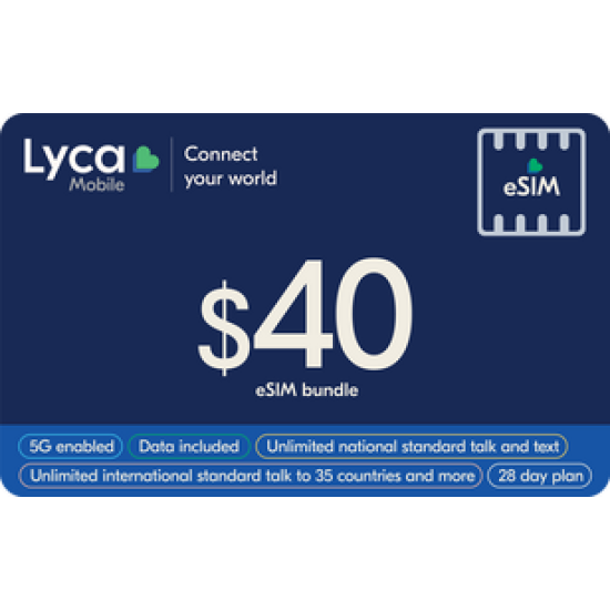 Lyca Mobile $40 eSIM Lyca Mobile $40 eSIM